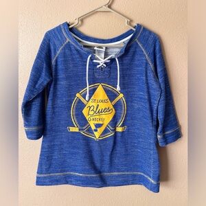 St. Louis Blues Official NHL Gear Vintage Style Sweatshirt with tie neck size M